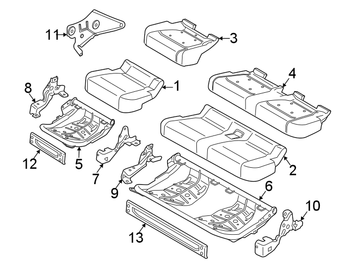 Diagram SEATS & TRACKS. REAR SEAT COMPONENTS. for your 1998 Lincoln Navigator   