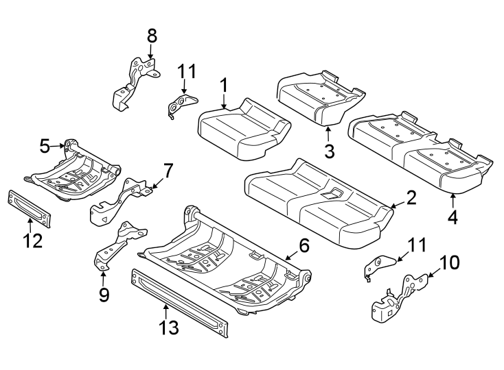 Diagram SEATS & TRACKS. REAR SEAT COMPONENTS. for your 1998 Lincoln Navigator   