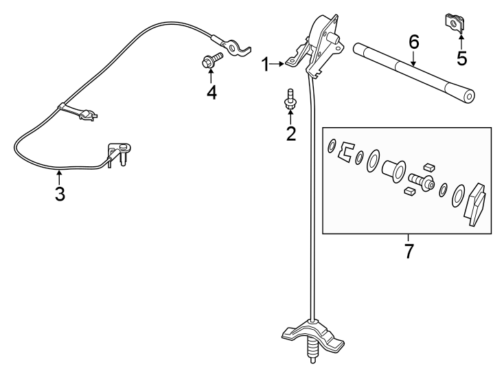 Diagram SPARE TIRE CARRIER. CARRIER & COMPONENTS. for your 2019 Lincoln MKZ Base Sedan  