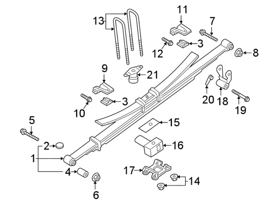Diagram REAR SUSPENSION. SUSPENSION COMPONENTS. for your Ford F-150  