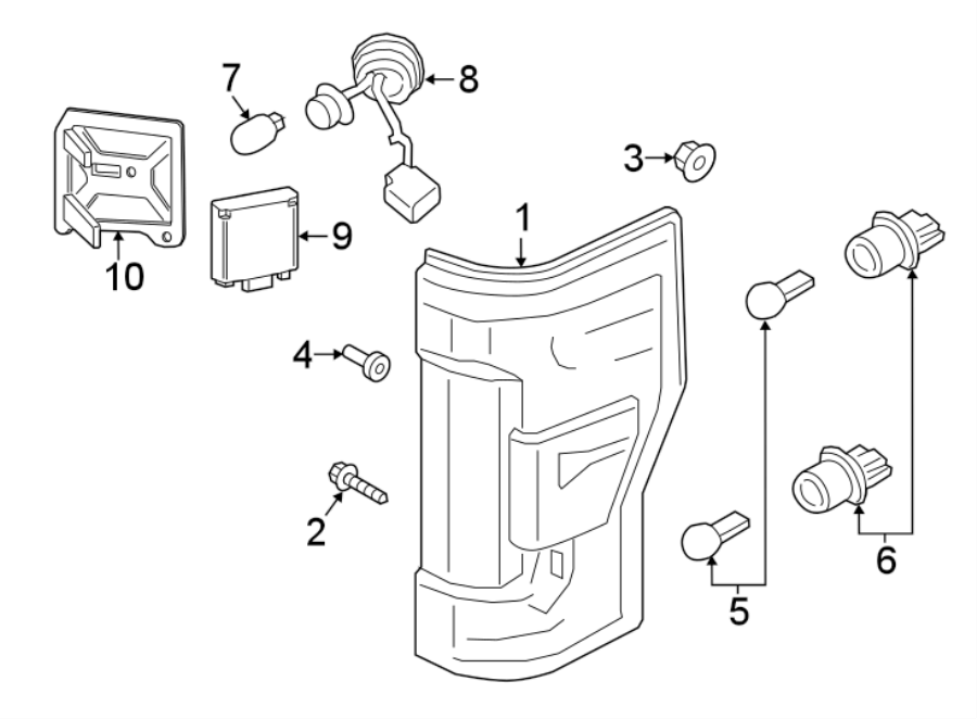 Diagram REAR LAMPS. TAIL LAMPS. for your 1993 Ford F-150   