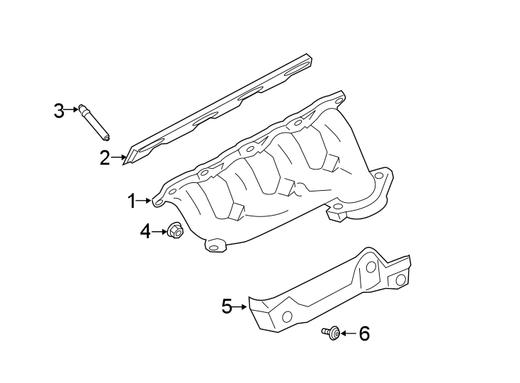 Diagram EXHAUST SYSTEM. EXHAUST MANIFOLD. for your 2019 Ford Mustang   