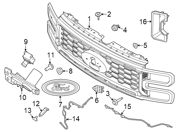 Diagram Grille & components. for your Lincoln MKZ  