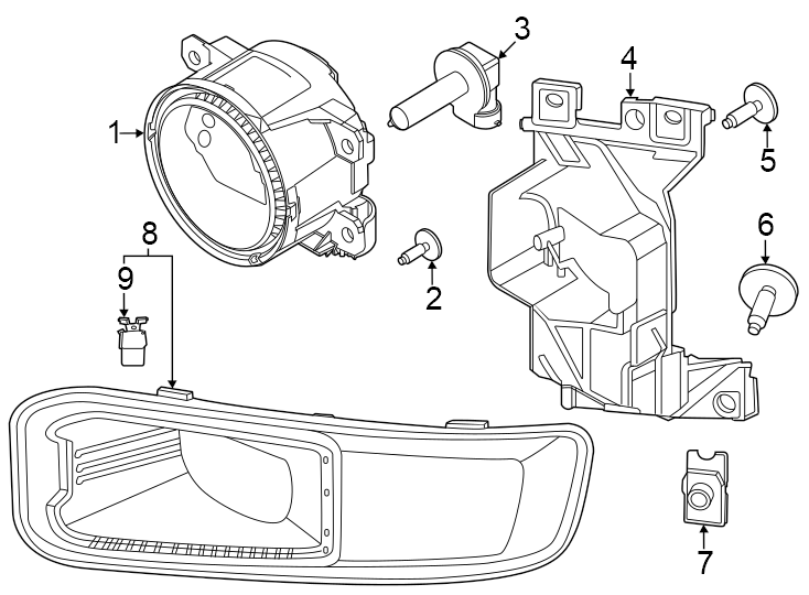 2024 Ford E350 Super Duty Base Stripped Chassis Fog Light Bracket. HALOGEN PC3Z15266A Havre