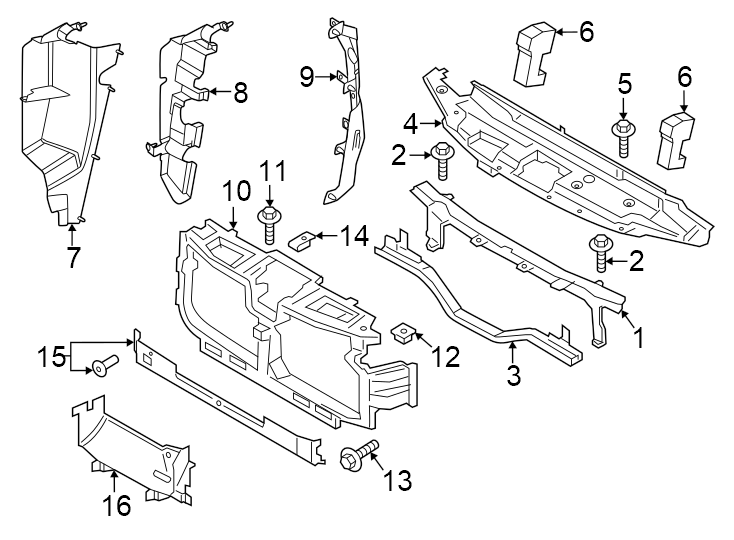 Diagram Radiator support. for your 2013 Lincoln MKZ   