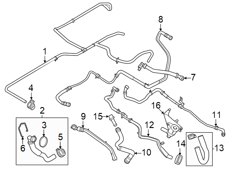 Diagram Hoses & lines. for your 2015 Lincoln MKZ   