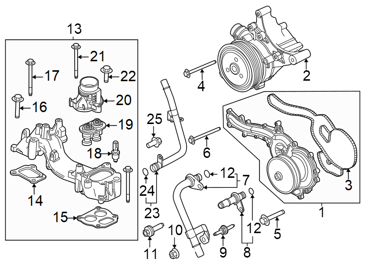 Diagram Water pump. for your 2018 Lincoln MKZ Reserve Sedan  