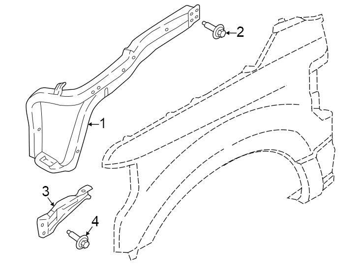 Diagram Fender. Inner components. for your 2021 Ford F-150  Platinum Crew Cab Pickup Fleetside 