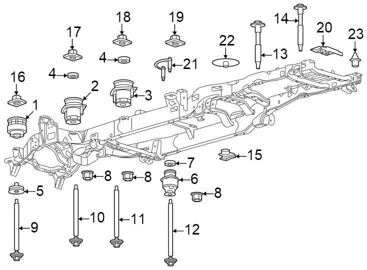 Diagram Frame & components. for your 2016 Ford F-150  Lariat Crew Cab Pickup Fleetside 