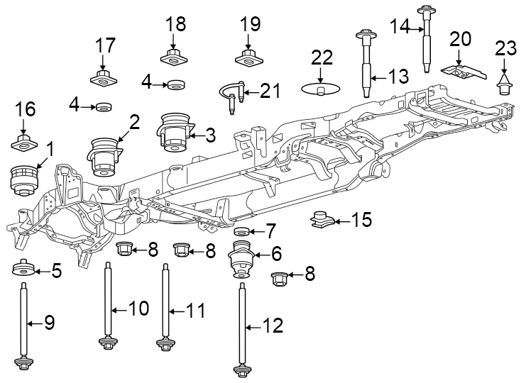 Diagram Frame & components. for your Ford F-250 Super Duty  