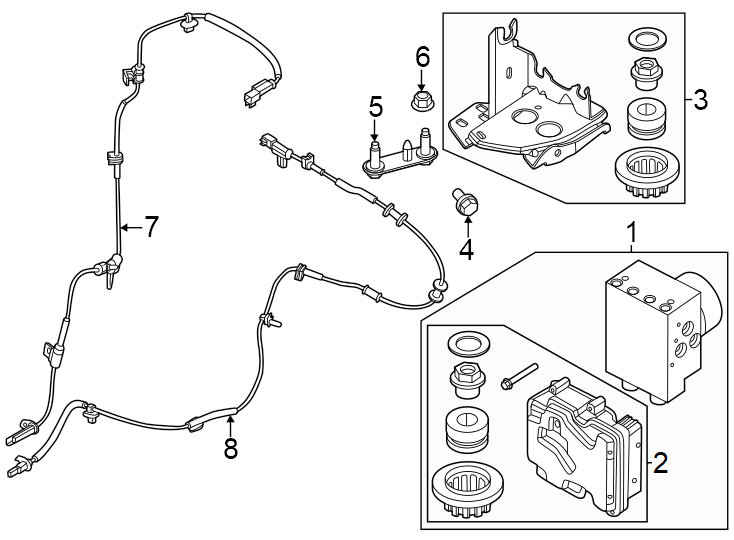 Diagram Abs components. for your 2007 Lincoln MKZ   