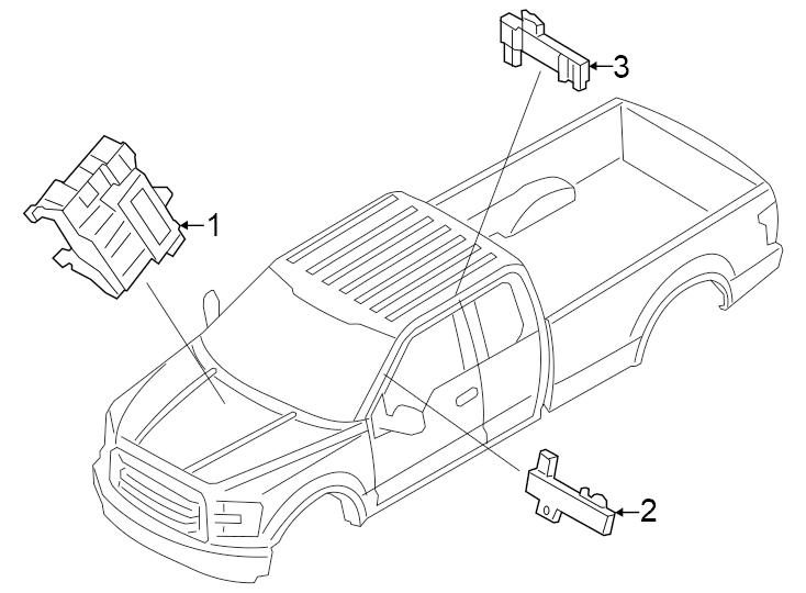 Diagram Keyless entry components. for your Ford