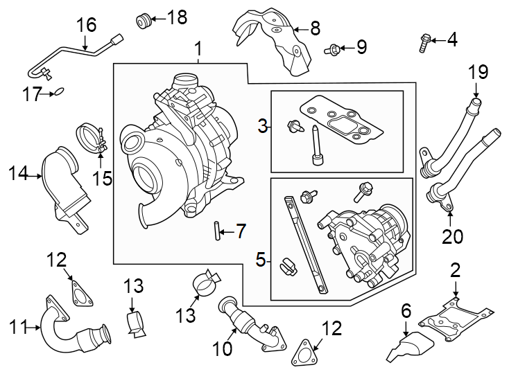 Diagram Turbocharger & components. for your 2004 Ford F-150   