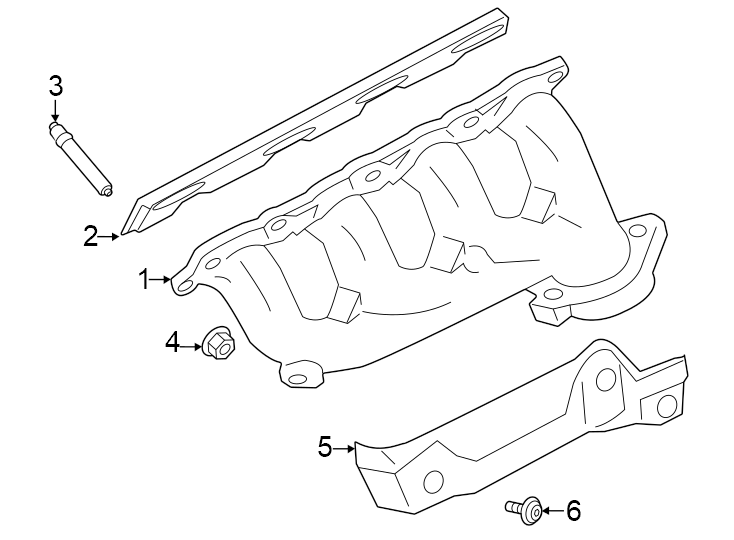 Diagram Exhaust system. Exhaust manifold. for your 2017 Lincoln MKZ Premiere Hybrid Sedan  