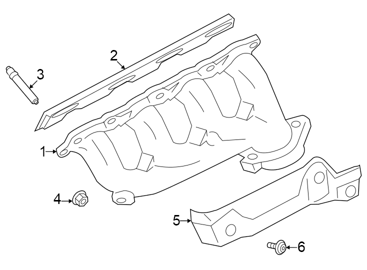 Diagram Exhaust system. Exhaust manifold. for your 2014 Lincoln MKZ Hybrid Sedan  