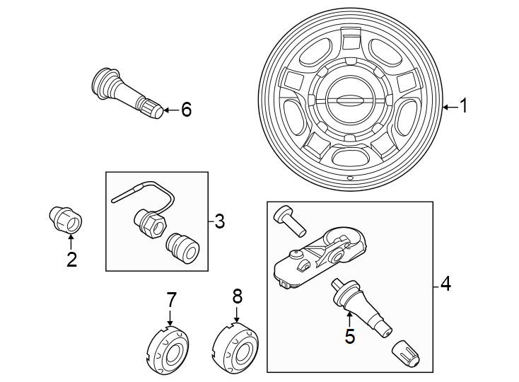 Diagram Wheels. for your 2004 Ford F-250 Super Duty   