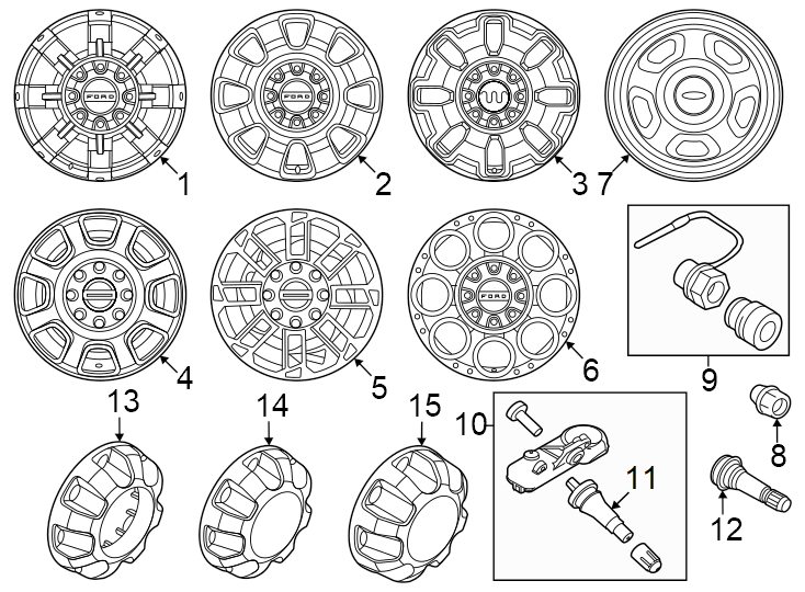 Diagram Wheels. for your 2010 Ford Edge   