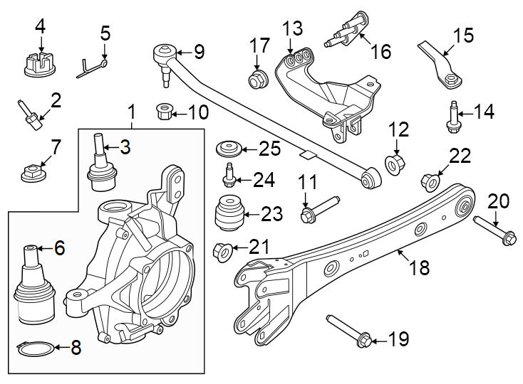 Diagram Front suspension. Suspension components. for your 2012 Ford E-150   