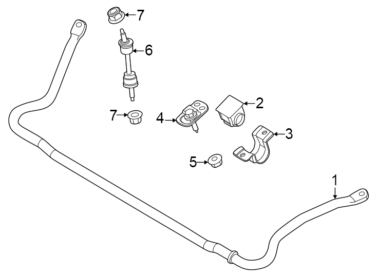 Diagram Front suspension. Stabilizer bar & components. for your 2020 Ford F-150 3.0L Power-Stroke V6 DIESEL A/T 4WD Platinum Crew Cab Pickup Fleetside 