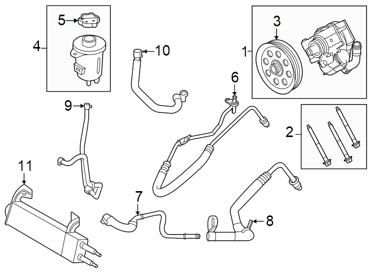 Diagram Steering gear & linkage. Pump & hoses. for your 2021 Lincoln Navigator   