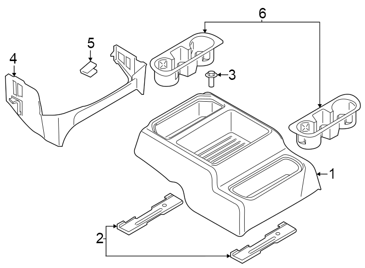 Diagram Front console. for your 2017 Lincoln MKZ Reserve Sedan 2.0L EcoBoost A/T FWD 