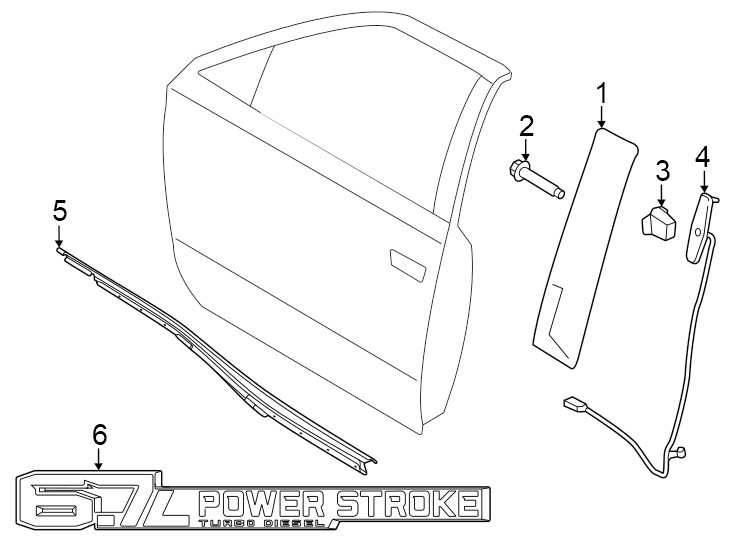 Diagram Front door. Exterior trim. for your 2003 Ford F-150   