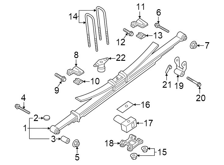 Diagram Rear suspension. Suspension components. for your 2021 Ford F-150  XLT Crew Cab Pickup Fleetside 