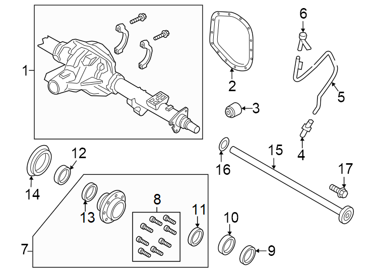 Diagram Rear suspension. Rear axle. for your 2022 Ford F-150   