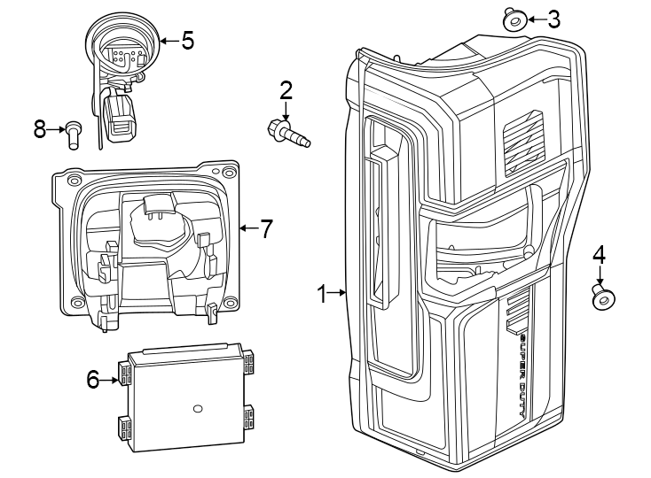 Diagram Rear lamps. Tail lamps. for your 2009 Ford Focus   