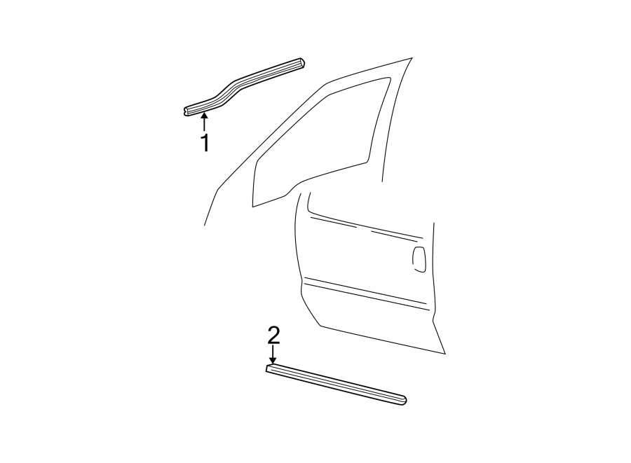 Diagram FRONT DOOR. EXTERIOR TRIM. for your 2006 Ford F-250 Super Duty 6.0L Power-Stroke V8 DIESEL A/T RWD XLT Standard Cab Pickup 