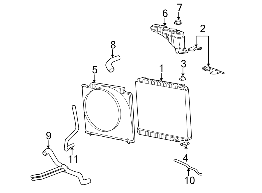 Diagram RADIATOR & COMPONENTS. for your Ford Fusion  