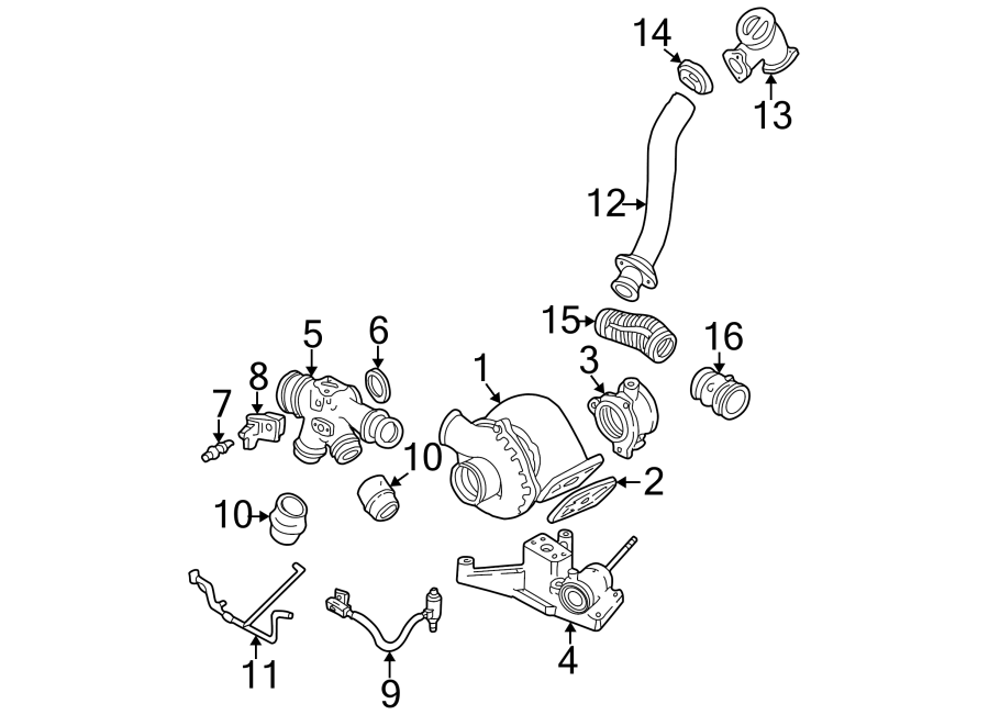 Diagram TURBOCHARGER & COMPONENTS. for your 1992 Ford F-150   