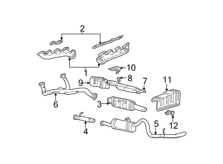 Diagram EXHAUST SYSTEM. EXHAUST COMPONENTS. for your 2019 Ford F-150   