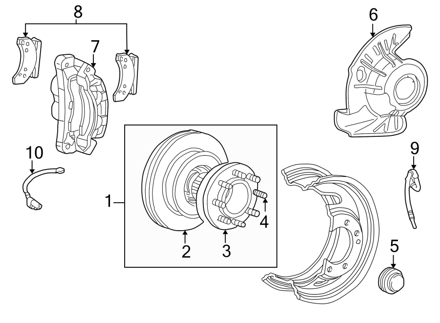 Diagram FRONT SUSPENSION. BRAKE COMPONENTS. for your 2016 Ford F-150 2.7L EcoBoost V6 A/T RWD XLT Crew Cab Pickup Fleetside 