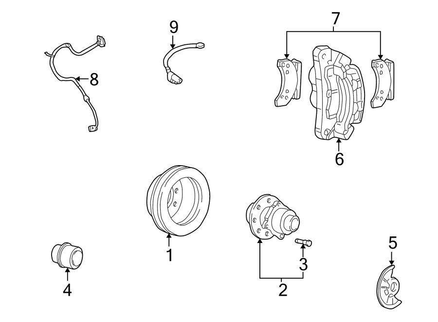 Diagram FRONT SUSPENSION. BRAKE COMPONENTS. for your 2021 Ford F-150  SSV Crew Cab Pickup Fleetside 