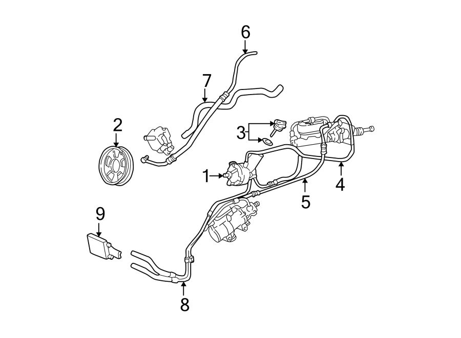 Diagram STEERING GEAR & LINKAGE. PUMP & HOSES. for your 2002 Ford F-450 Super Duty   