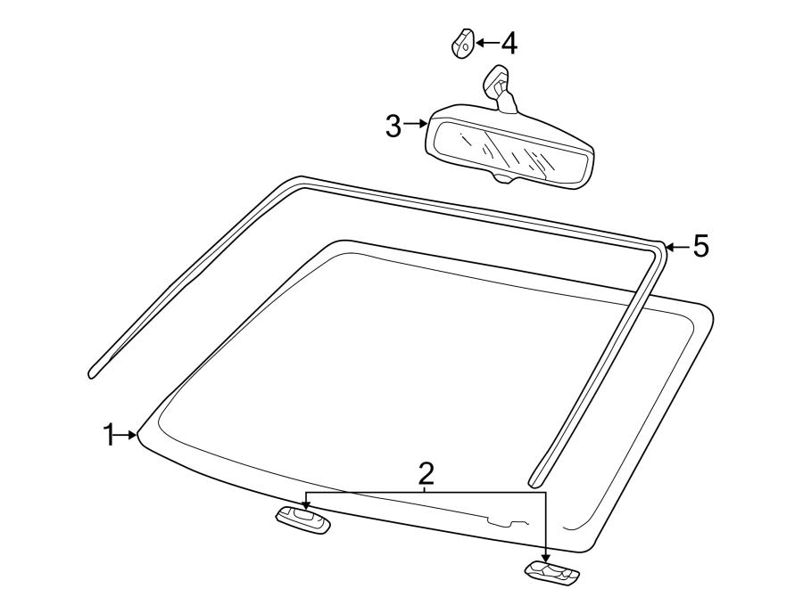 Diagram WINDSHIELD. GLASS. REVEAL MOLDINGS. for your Ford F-250 Super Duty  