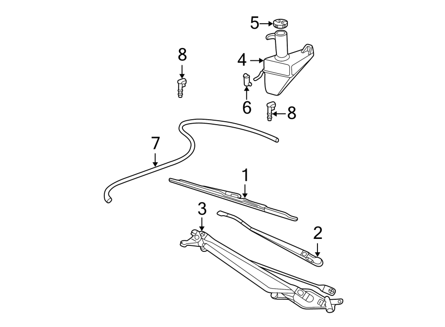 WINDSHIELD. WIPER & WASHER COMPONENTS. Diagram