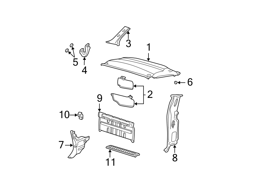 Diagram INTERIOR TRIM. for your 2003 Ford F-150 4.6L Triton (Romeo) V8 A/T 4WD XLT Crew Cab Pickup Stepside 