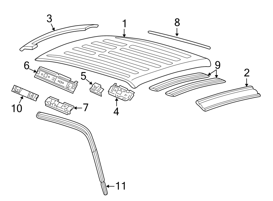 Diagram Roof & components. for your 1988 Ford Bronco   