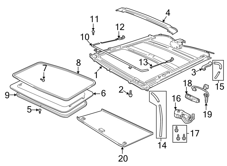 Diagram SUNROOF. for your Ford F-250 Super Duty  