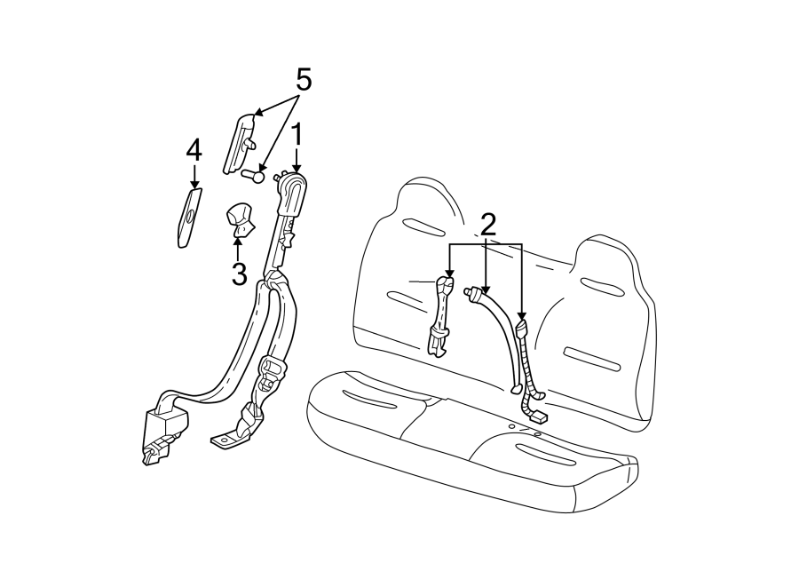 Diagram RESTRAINT SYSTEMS. FRONT SEAT BELTS. for your 2023 Ford Explorer   