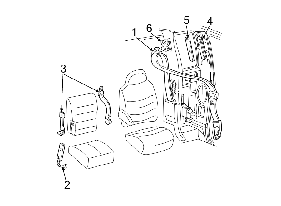 Diagram RESTRAINT SYSTEMS. FRONT SEAT BELTS. for your 2014 Ford Police Interceptor Utility   