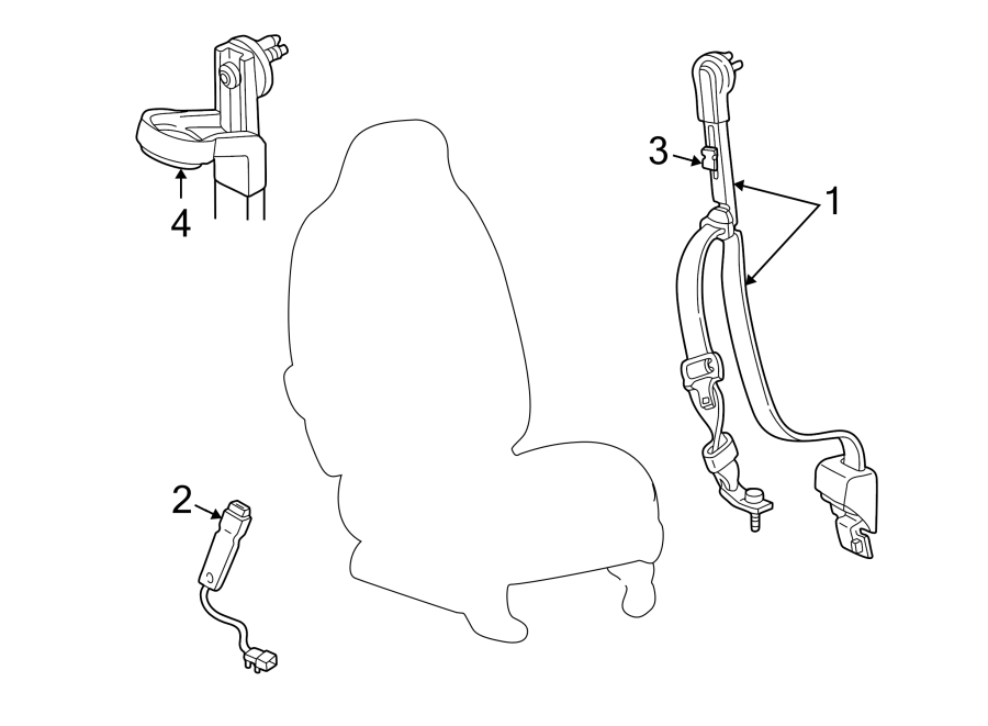 Diagram RESTRAINT SYSTEMS. FRONT SEAT BELTS. for your 2014 Ford Police Interceptor Utility   