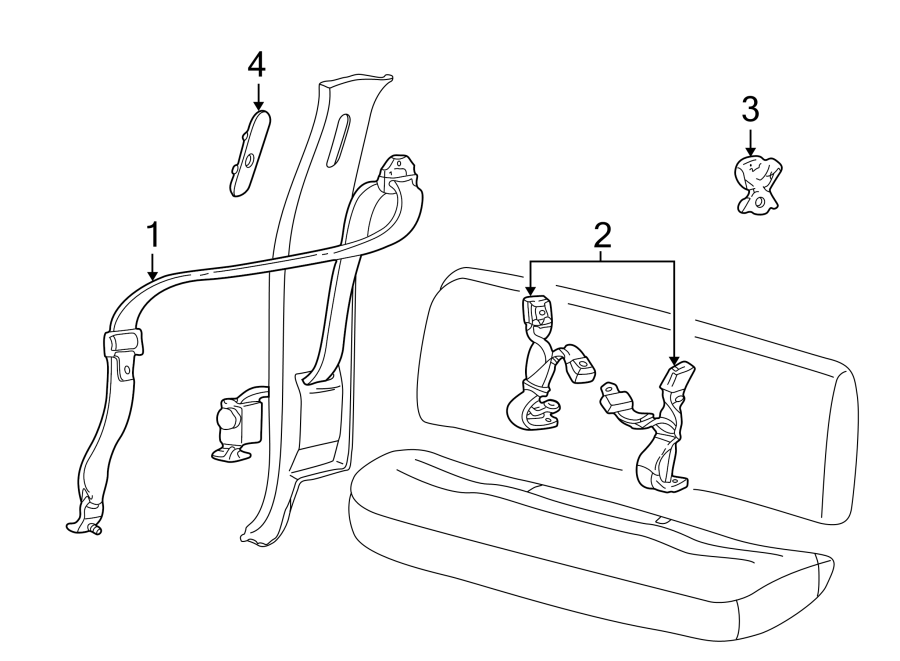 Diagram RESTRAINT SYSTEMS. REAR SEAT BELTS. for your Ford F-550 Super Duty  