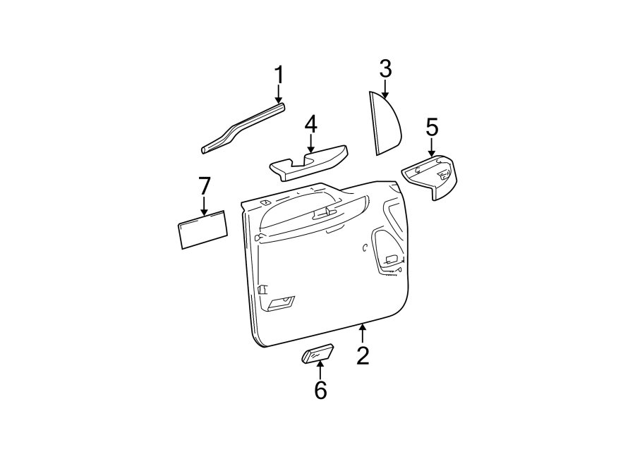 Diagram FRONT DOOR. INTERIOR TRIM. for your 2010 Ford F-150 5.4L Triton V8 FLEX A/T RWD King Ranch Crew Cab Pickup Fleetside 