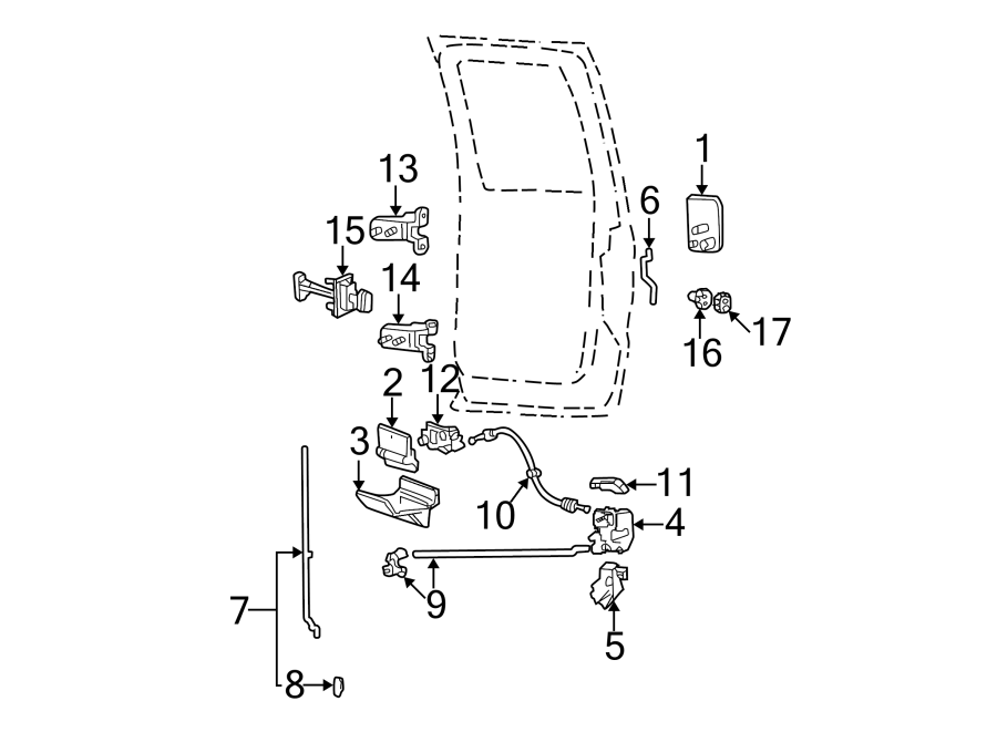 Diagram REAR DOOR. LOCK & HARDWARE. for your 2012 Ford E-350 Super Duty   