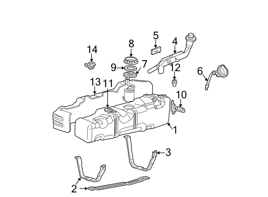 Diagram FUEL SYSTEM COMPONENTS. for your Ford F-350 Super Duty  