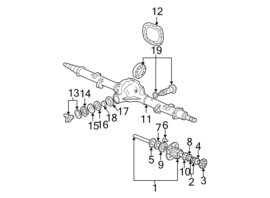 Diagram REAR SUSPENSION. AXLE HOUSING. for your 2018 Ford F-150 -L - cylinder A/T RWD King Ranch Crew Cab Pickup Fleetside 