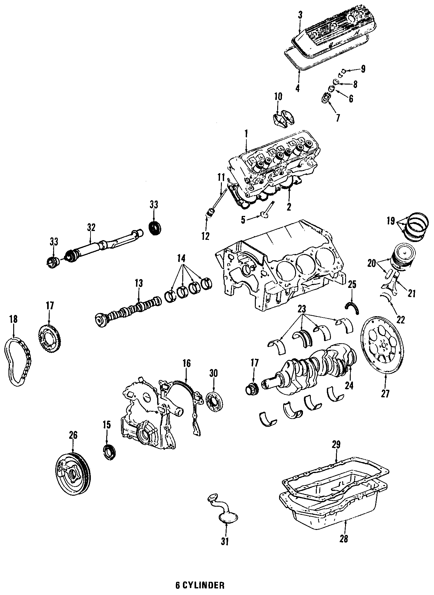 Diagram CAMSHAFT & TIMING. CRANKSHAFT & BEARINGS. CYLINDER HEAD & VALVES. LUBRICATION. MOUNTS. PISTONS. RINGS & BEARINGS. for your 2005 Chevrolet Trailblazer   